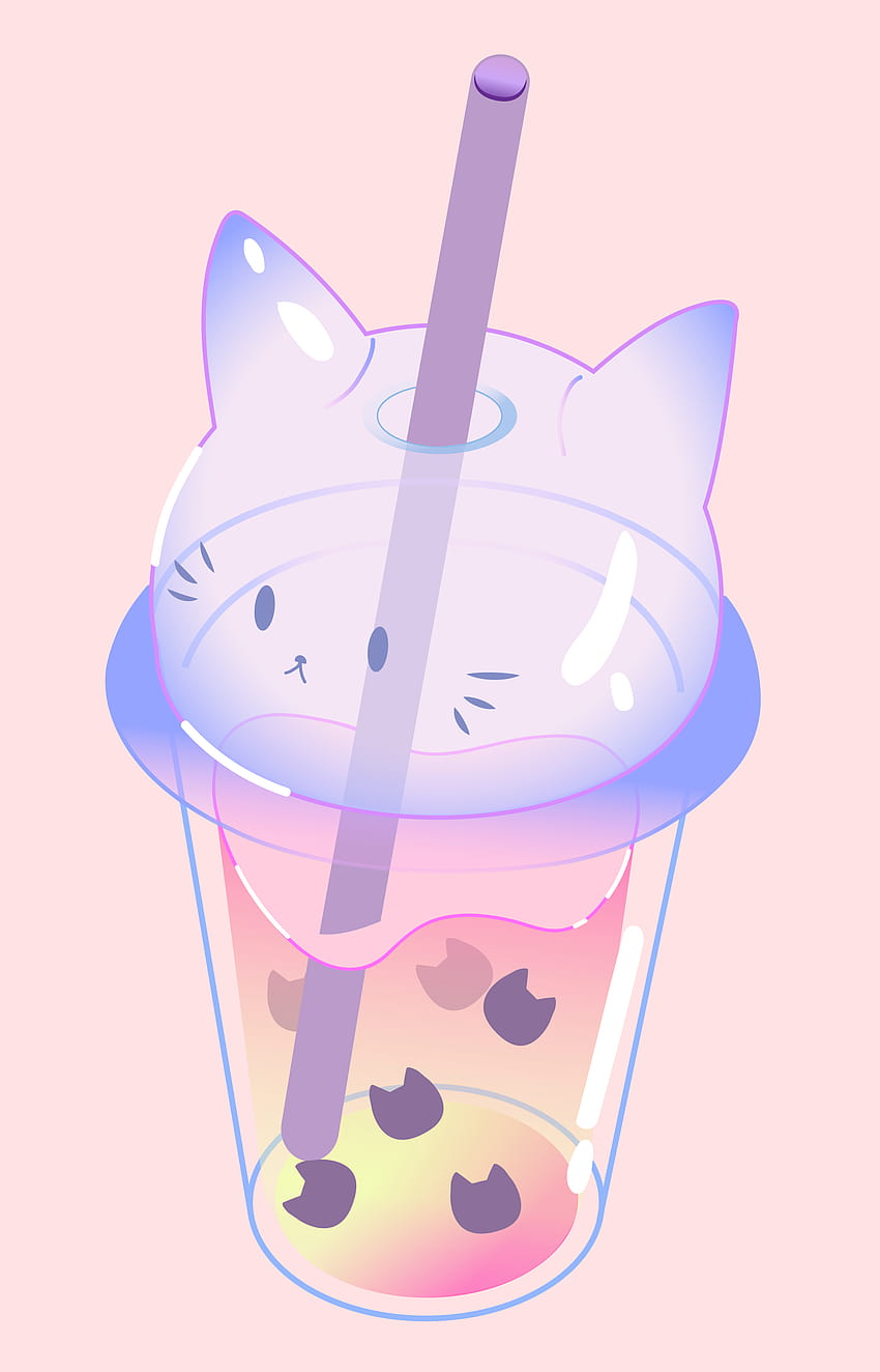 Cute Boba Tea Kitty, boba kitten HD phone wallpaper