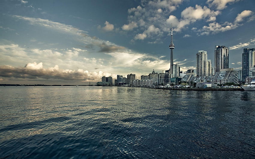 Świat: Jezioro Ontario Toronto Kanada CN Tower 1920x1200 Tapeta HD