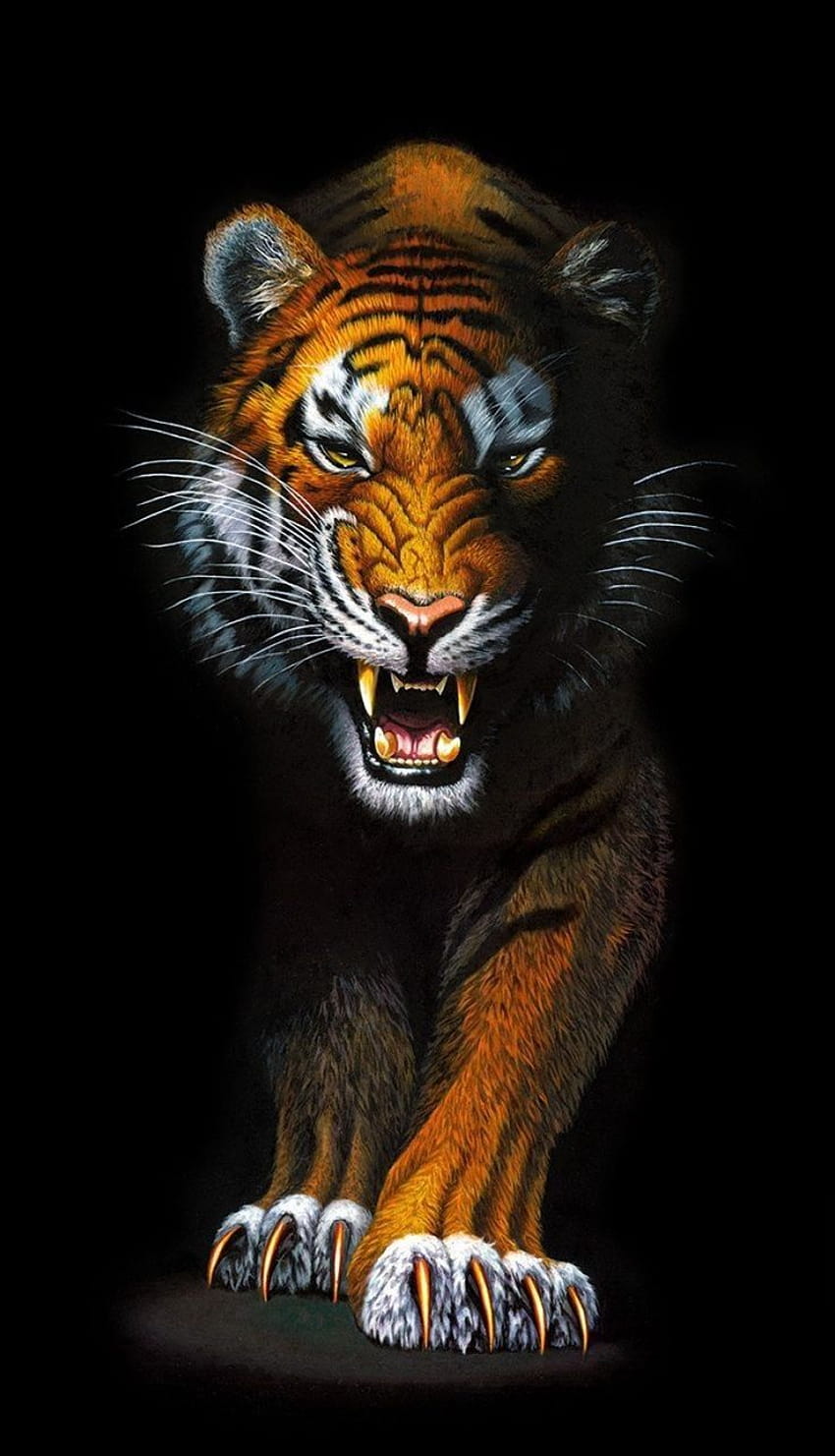 Tiger editing Himanshu the cool back ground, scary tiger HD phone wallpaper