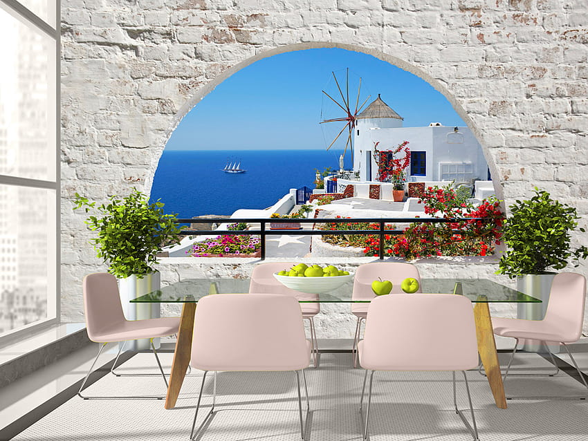 Verano en Santorini fondo de pantalla