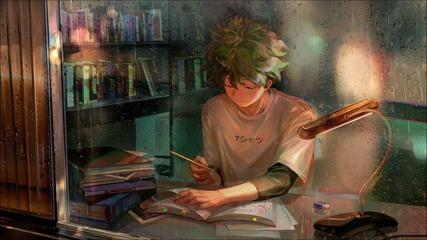 Anime Study, calm boy HD wallpaper