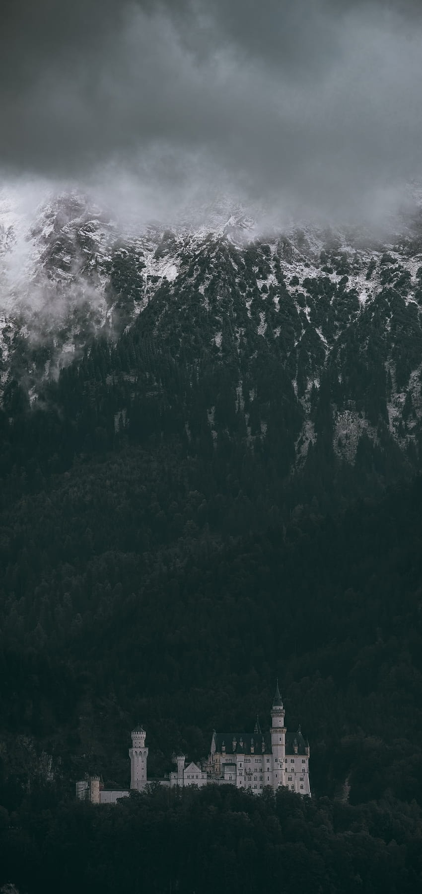 white castle in mountain range – Grey HD phone wallpaper