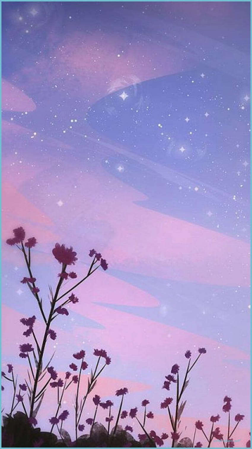 OG] Paysage de Gedung Gambar Lawa, paysage d'Anime, esthétique pastel violet Fond d'écran de téléphone HD