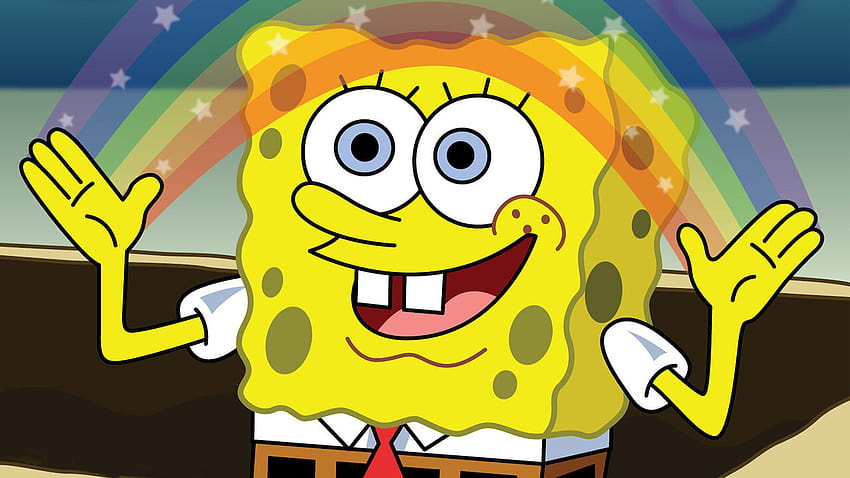 Schauen Sie sich SpongeBob Schwammkopf an, SpongeBob eine grobe Mahlzeit HD-Hintergrundbild