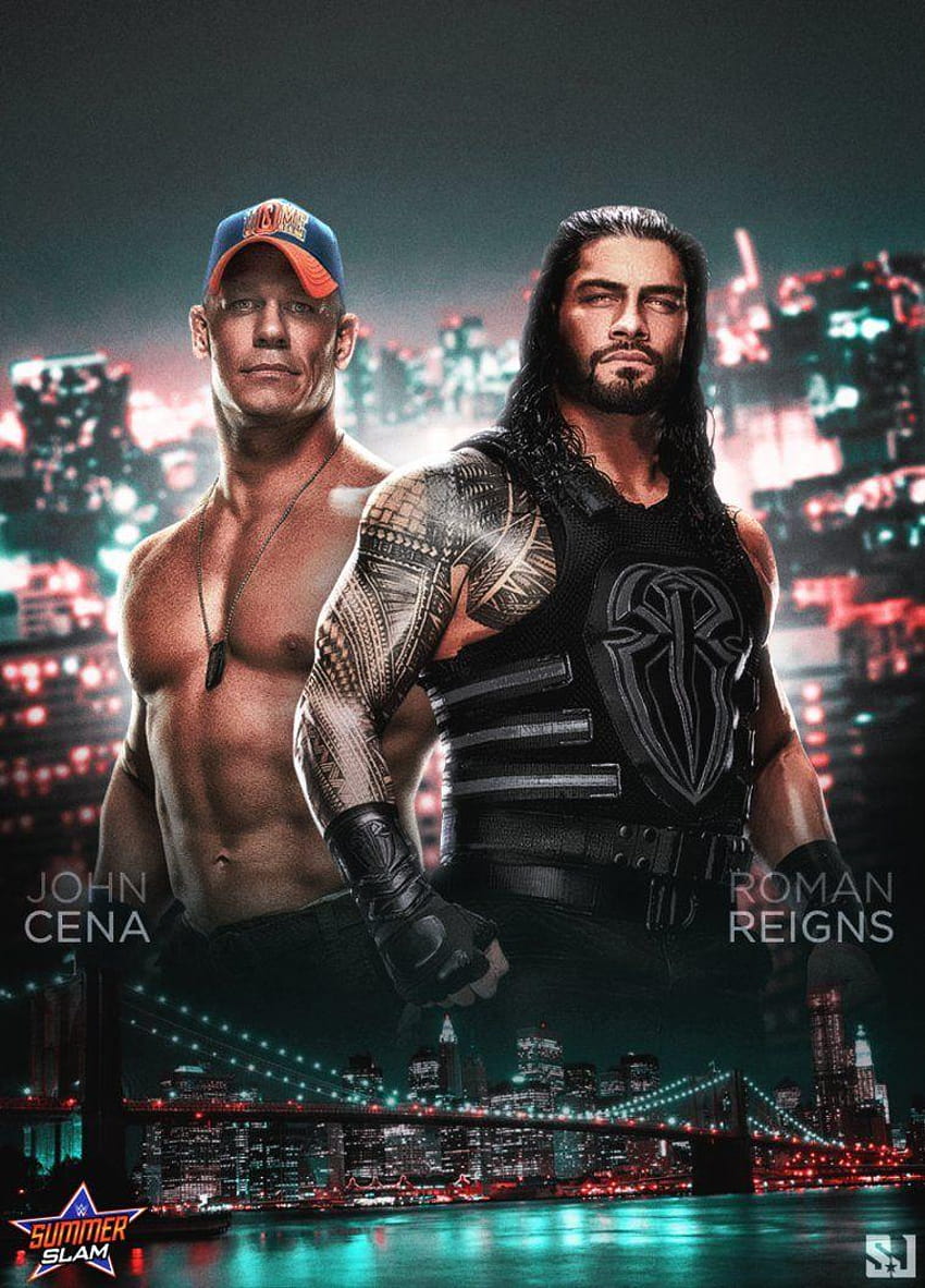 Roman Reigns vs John Cena, Roman Reina y John Cena fondo de pantalla del teléfono