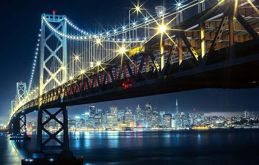 night, bridge, lights, Bay, Golden gate, USA, San, golden gate bridge evening san francisco HD wallpaper