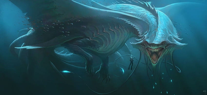 Sea Monster Backgrounds, sea creature HD wallpaper