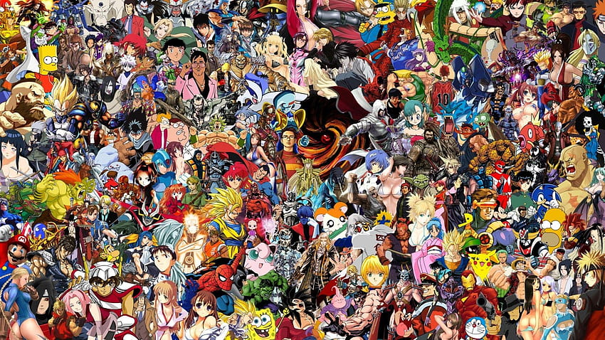 Anime Mashup, colagem de anime dos anos 90 papel de parede HD