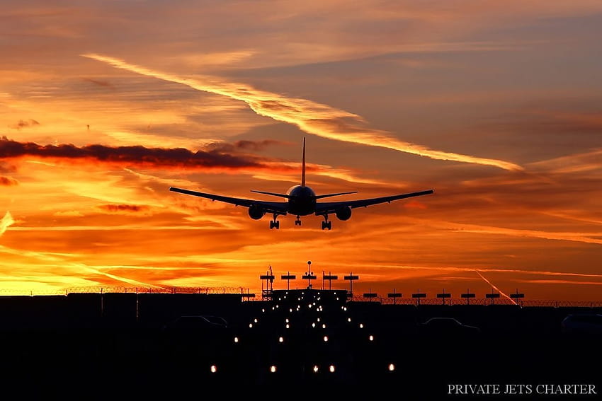 Aesthetic Plane Sunset posted by John Thompson, airplane sunset HD wallpaper