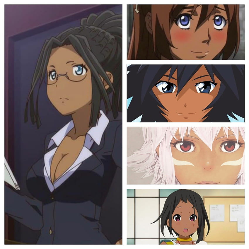 Male Anime Dark Skin White Hair :, brown skin anime girl HD phone wallpaper  | Pxfuel