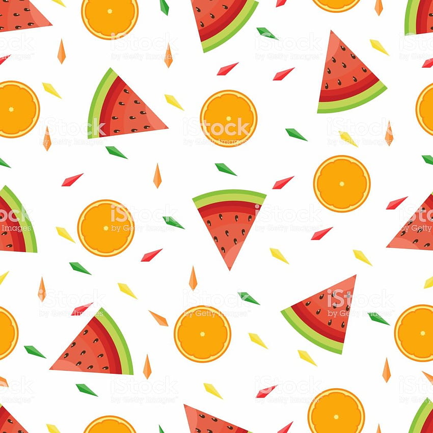 Seamless Pattern Summer Tropical Fresh Fruit Backgrounds Stock Illustration, fruit summer HD phone wallpaper