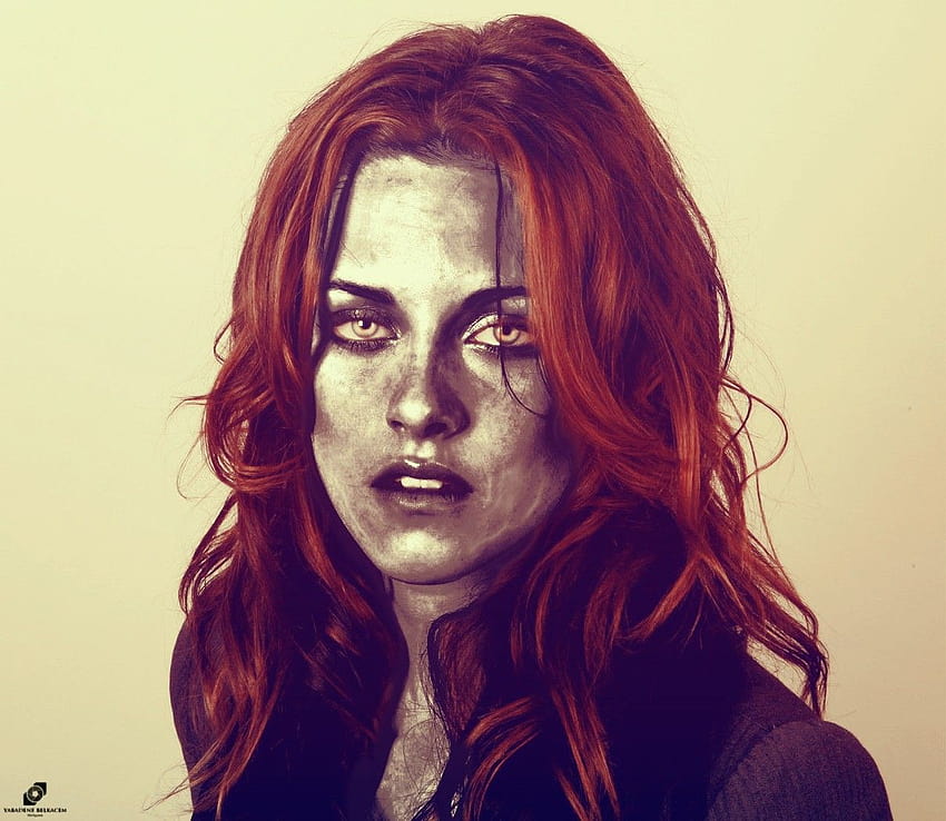 2967270 / kristen stewart aktorka twarz kobiety hollywood czerwone zombie, hollywoodzkie twarze kobiet Tapeta HD