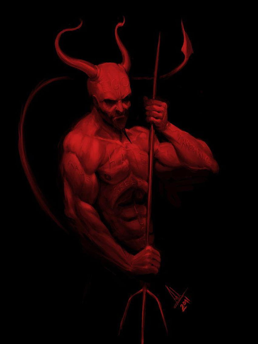 the devil within by molee, red devils art HD phone wallpaper