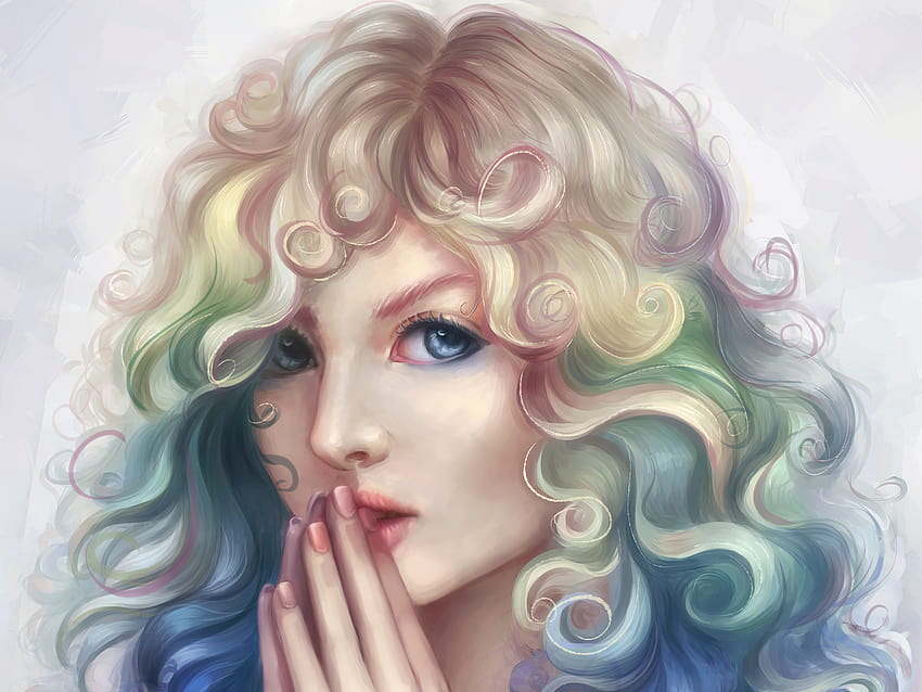 Painting of Curly, curly heads HD wallpaper