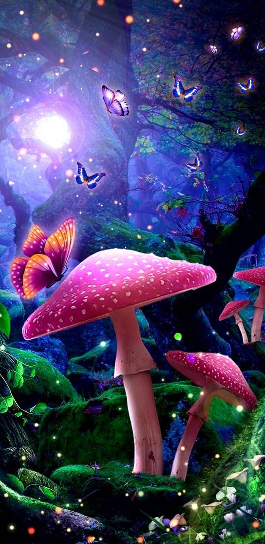 Fantasy, mushroom fairy HD phone wallpaper