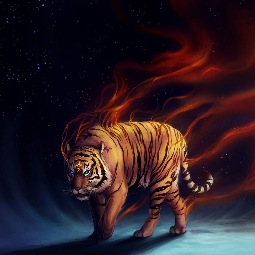 Really cool tiger art fire tiger HD phone wallpaper  Pxfuel