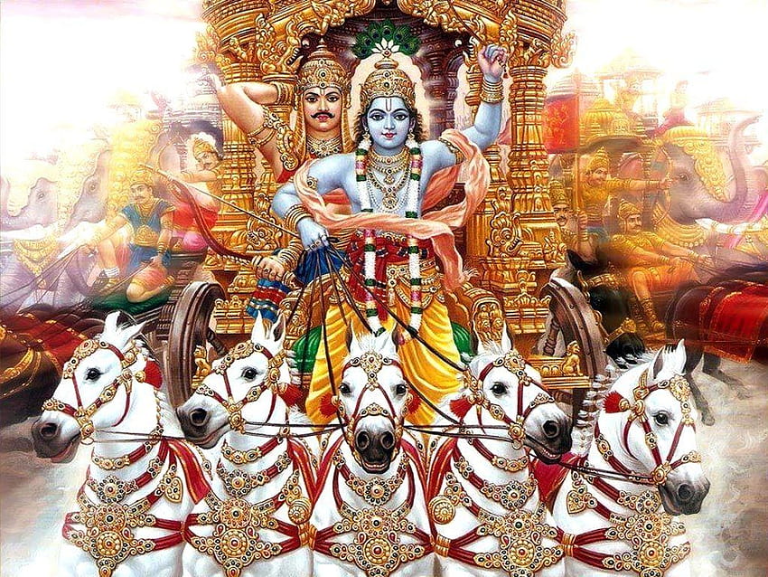 Mengapa Arjuna memilih Kresna sebagai kusirnya?, tuan krishna dan arjuna Wallpaper HD