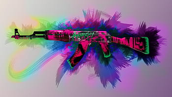 Download wallpaper Art, AK-47, Game, Weapons, Sci-Fi, CS:GO, AWP, Redline,  section games in resolution 800x480