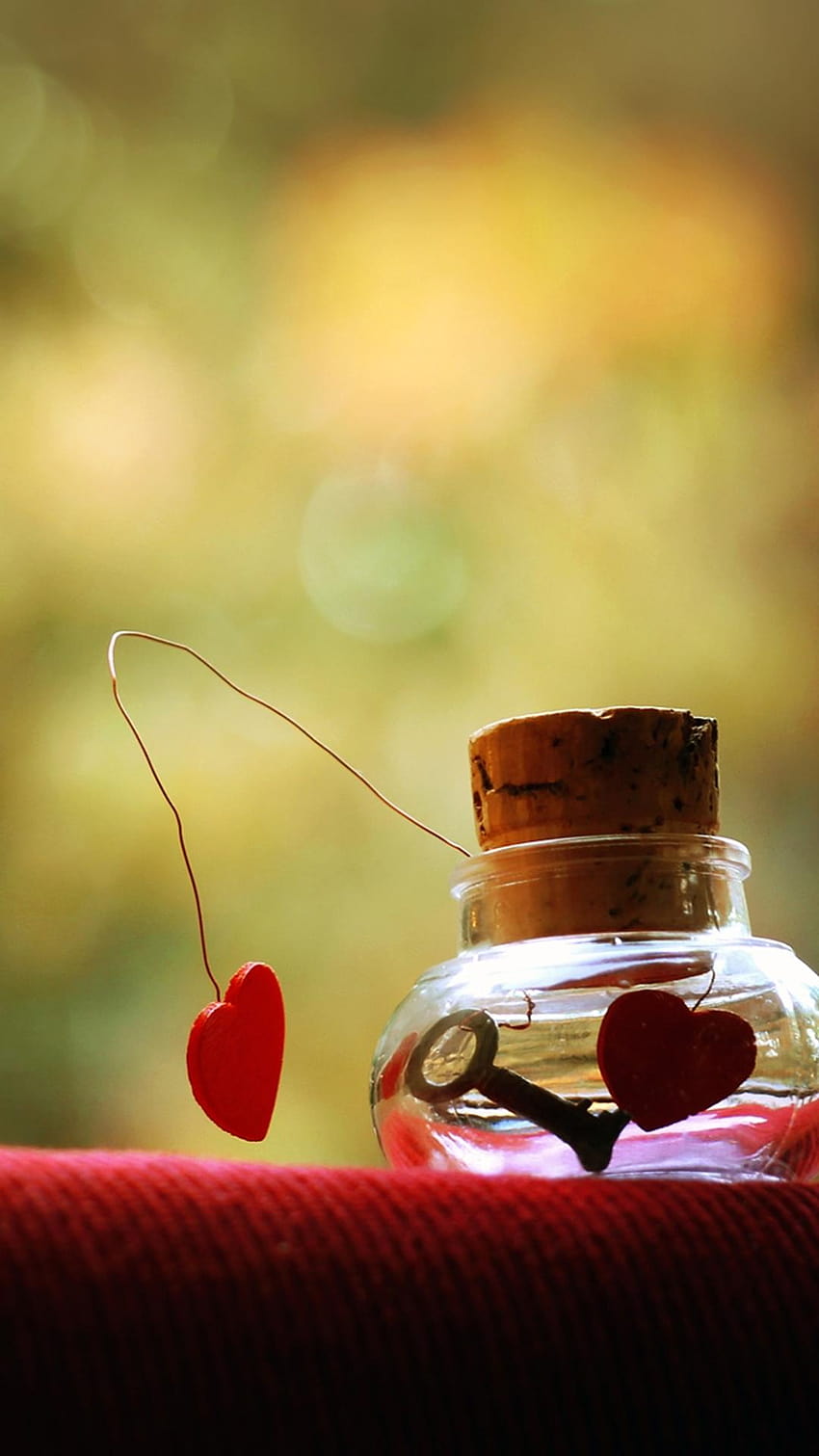 The key of my heart is locked in a bottle, vertical valentines HD phone wallpaper