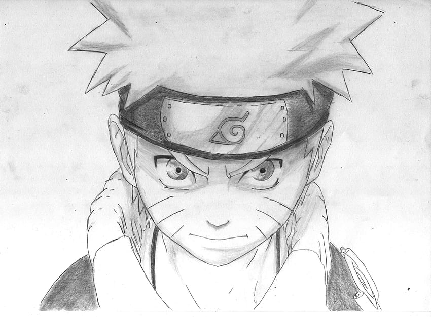 Szkic Naruto opublikowany przez Christophera Sellersa, niesamowity rysunek anime Tapeta HD