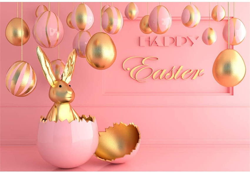 Amazon : Yeele, easter golden bunny HD wallpaper