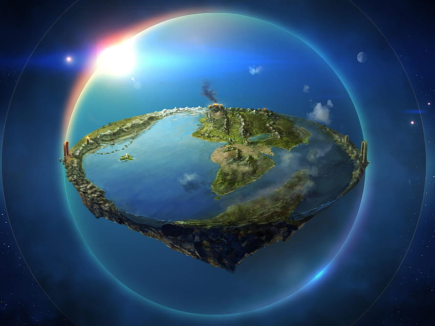 Flat earth illustration, Arda, The Silmarillion, The Hobbit, flat earth screen HD wallpaper