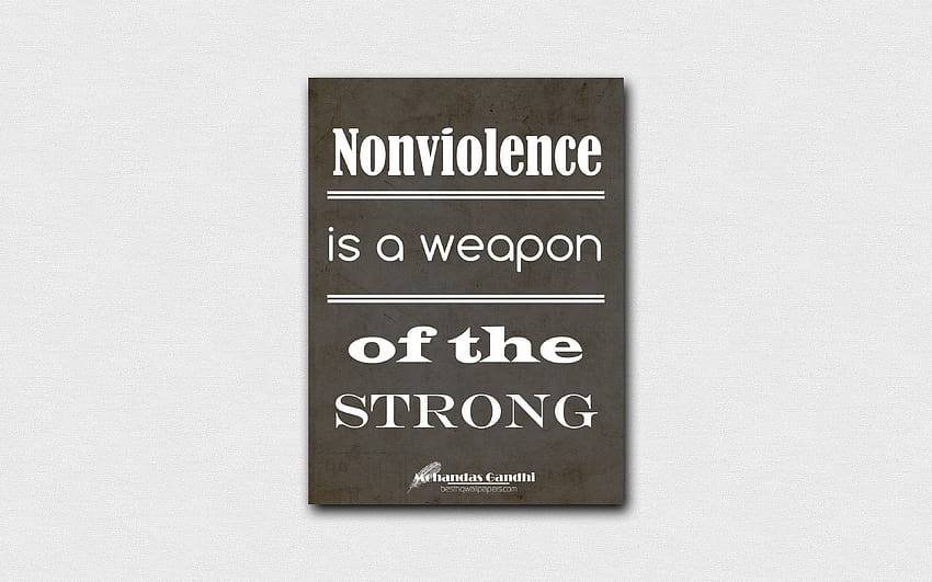 Ненасилието е оръжие на силните, цитати за ненасилието, Мохандас Ганди, черна хартия, популярни цитати, вдъхновение, цитати на Мохандас Ганди с резолюция 3840x2400. Високо качество, без насилие HD тапет