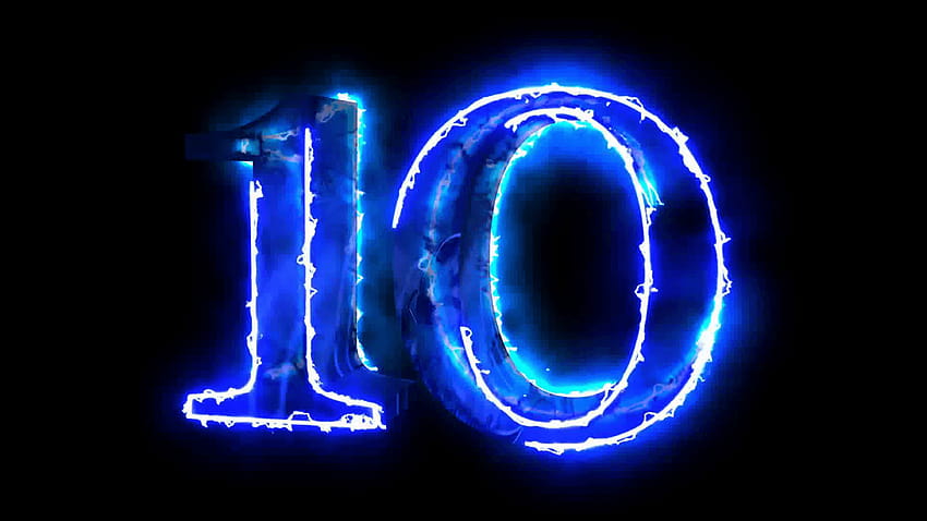 Countdown-Ziffern des blauen Energiediagramms en 10 zu 1. Die Top Ten der heißesten Zahlen, Nr. 1 HD-Hintergrundbild