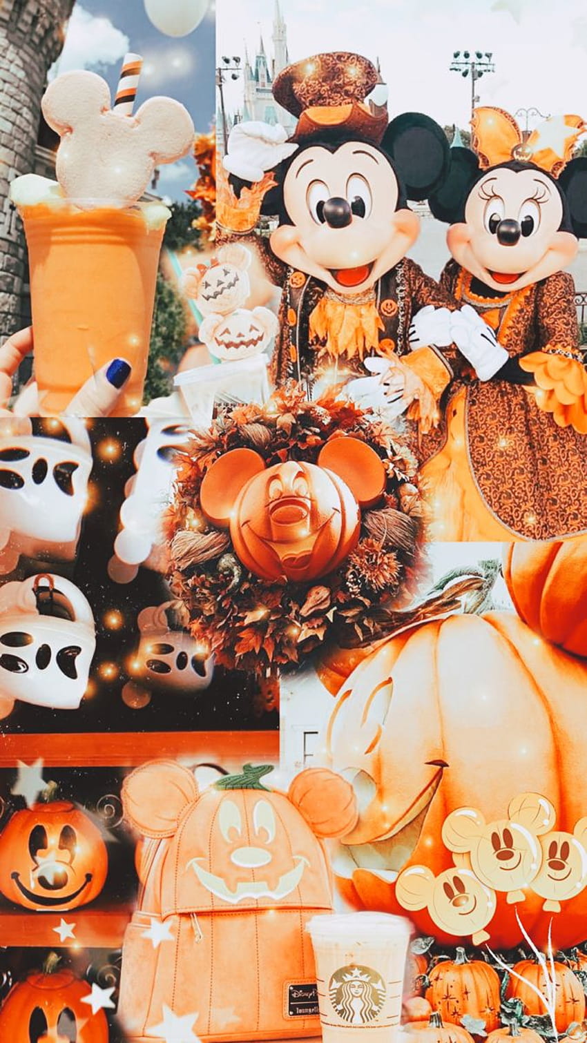 Latar Belakang Kolase Musim Gugur Halloween Disney, estetika halloween disney wallpaper ponsel HD