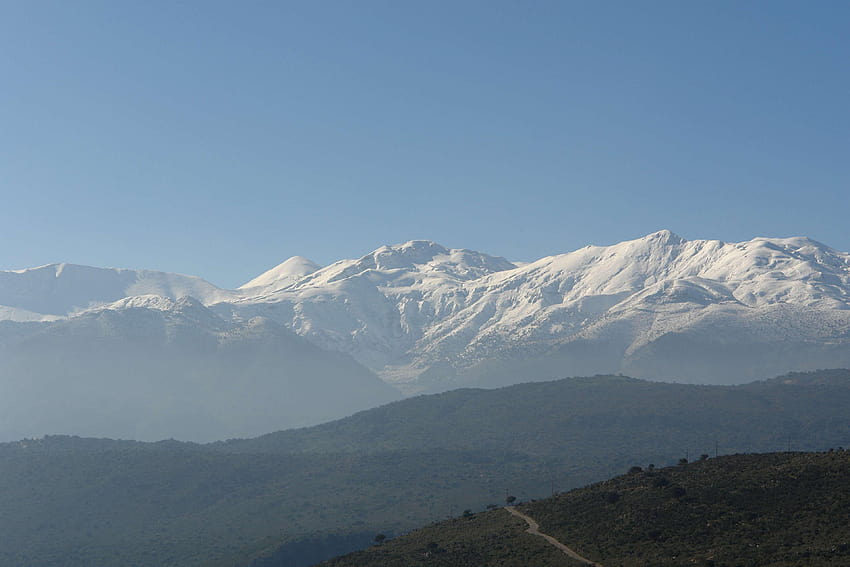 Creta, naturaleza, montañas blancas y s, invierno ultra ancho fondo de pantalla