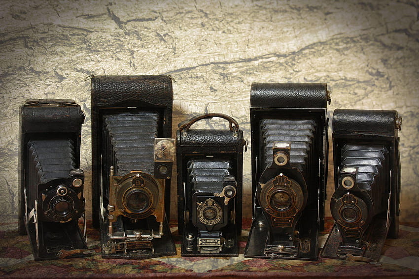 Antique Kodak Folding Cameras Full and Backgrounds HD wallpaper