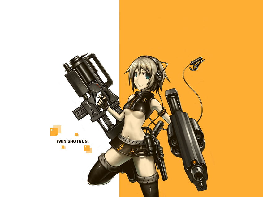 HD wallpaper: anime, anime girls, gun, weapon, sniper rifle, short hair,  brunette | Wallpaper Flare