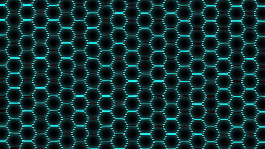Hex Grid Blue by Metatality, blue grid HD wallpaper