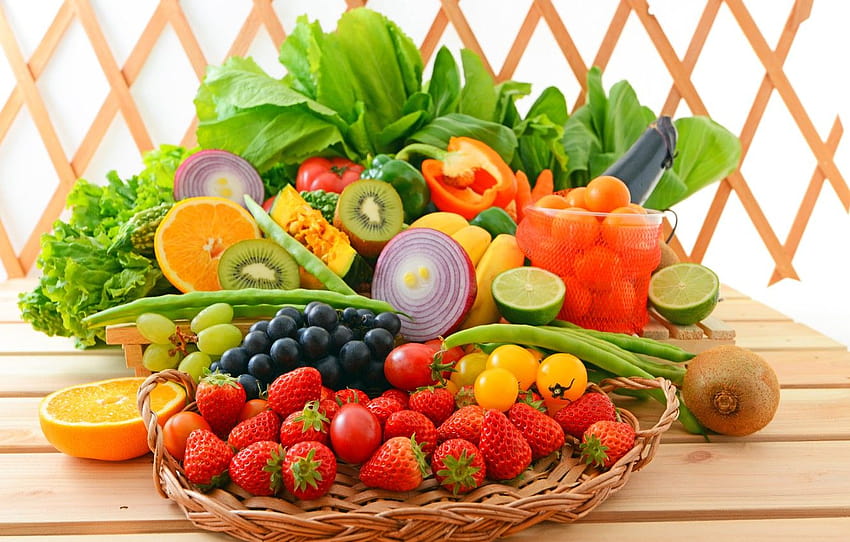 bacche, frutta, verdura, fresca, frutta, bacche, frutta e verdura Sfondo HD