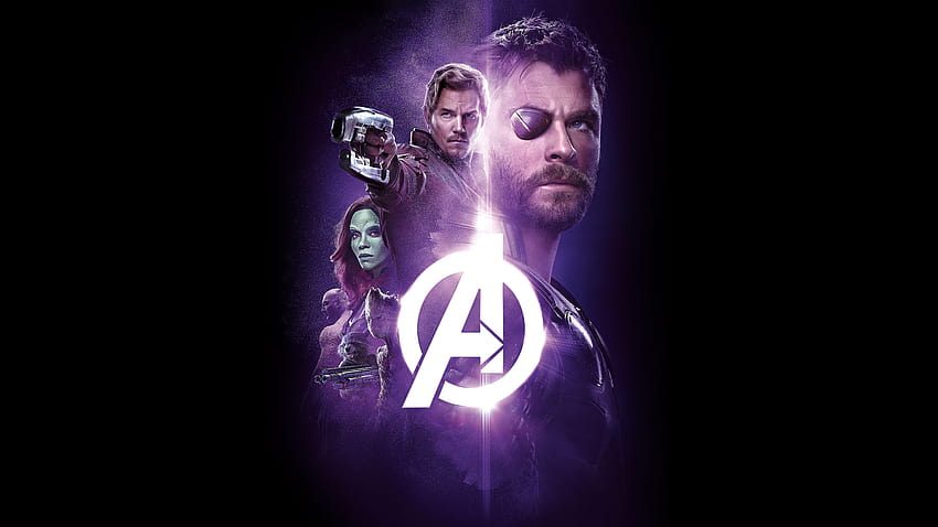 Avengers Infinity War Thor Groot Rocket Star Lord Gamora 高画質の壁紙