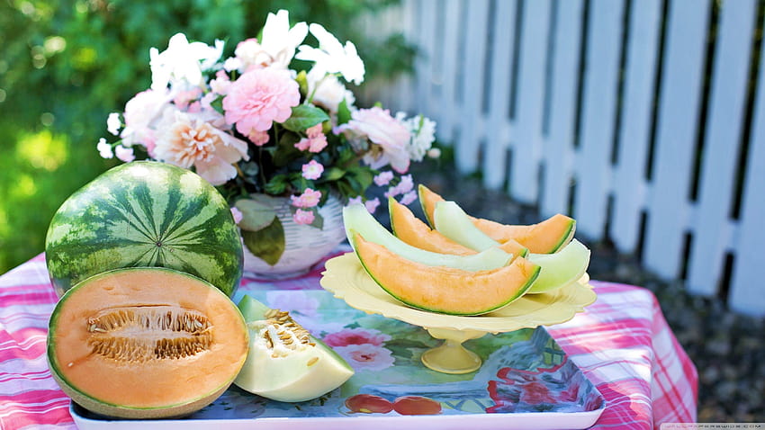Watermelon, Cantaloupe, and Honeydew Melon ❤ HD wallpaper