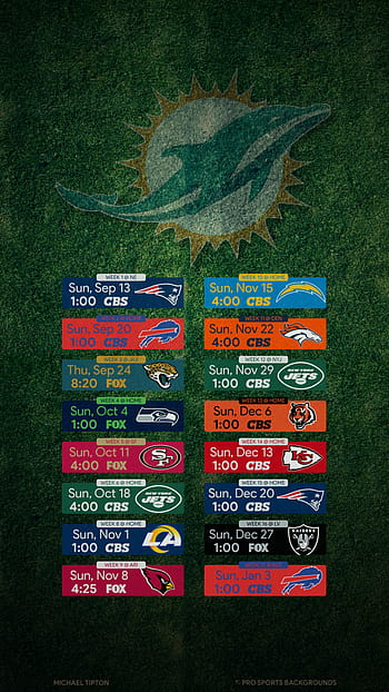 2019 Miami Dolphins Schedule Wallpaper