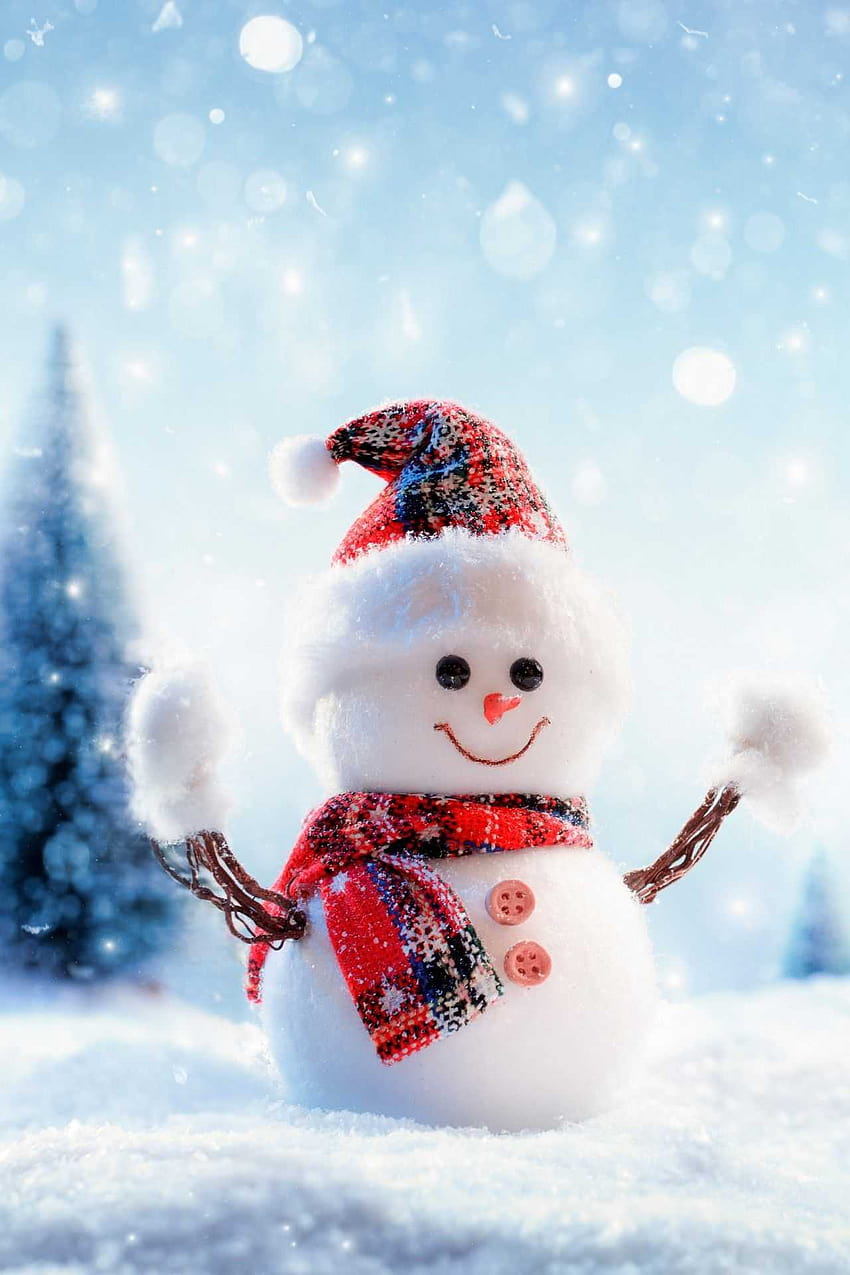눈사람 세로 귀여운 겨울 HD 전화 배경 화면