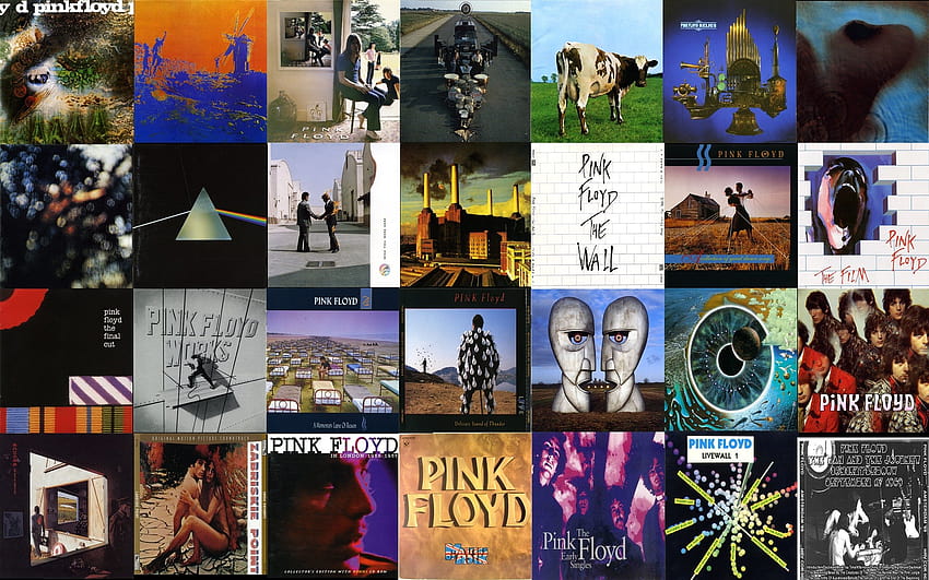 6 portadas de álbumes de Pink Floyd, collage de álbumes fondo de pantalla