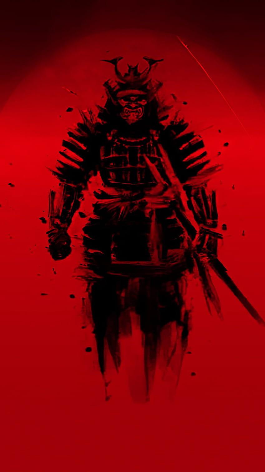 seni digital samurai, samurai iblis wallpaper ponsel HD