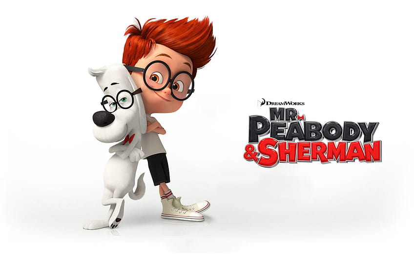 анимационен филм, куче, момче, очила, бял фон, герои, Шърман, Приключенията на г-н Пийбоди и Шерман, г-н Пийбоди и Шерман, г-н Пийбоди , раздел филмы, анимационни герои момчета HD тапет
