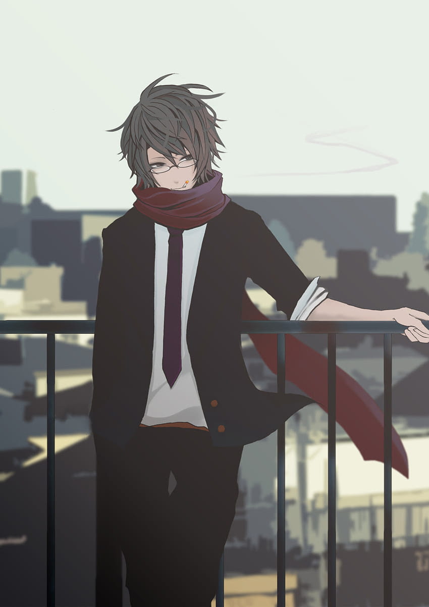 Von süßem Anime-Jungen mit Brille, süßer Anime-Junge mit Brille HD-Handy-Hintergrundbild