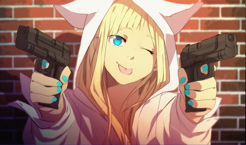 2805533 / pistola de anime garotas de anime arma arma loira tom skender, estética de garota de anime loira papel de parede HD