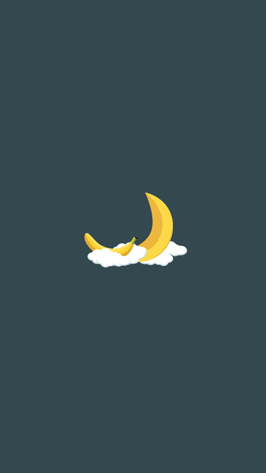 Banana, lua, nuvens, mínimo, 720x1280, kpop minimalista Papel de parede de celular HD