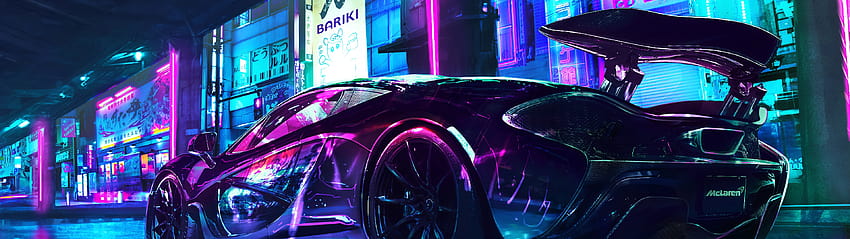 Cyberpunk, McLaren, Supercars, Neonkunst, Autos, Cyberpunk-Laptop HD-Hintergrundbild