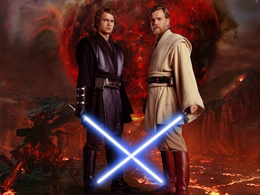 Anakin vs Obi Wan, obi wan kenobi and anakin skywalker HD wallpaper