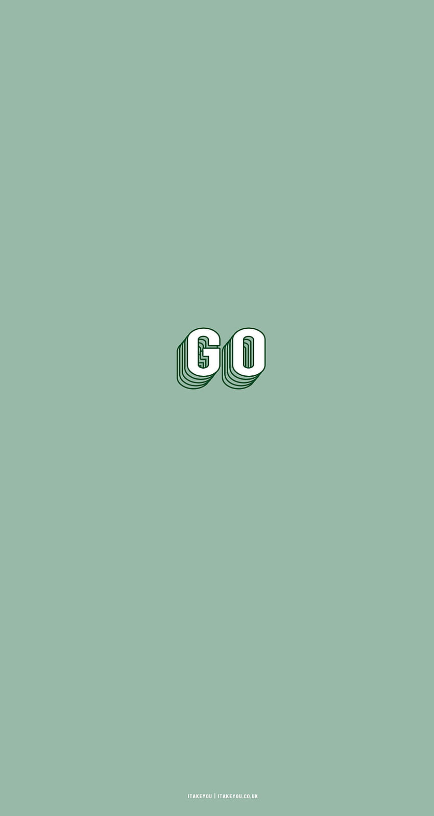 15 Sage Green Minimalist für Telefon: GO I Take You, Weiß und Salbeigrün HD-Handy-Hintergrundbild