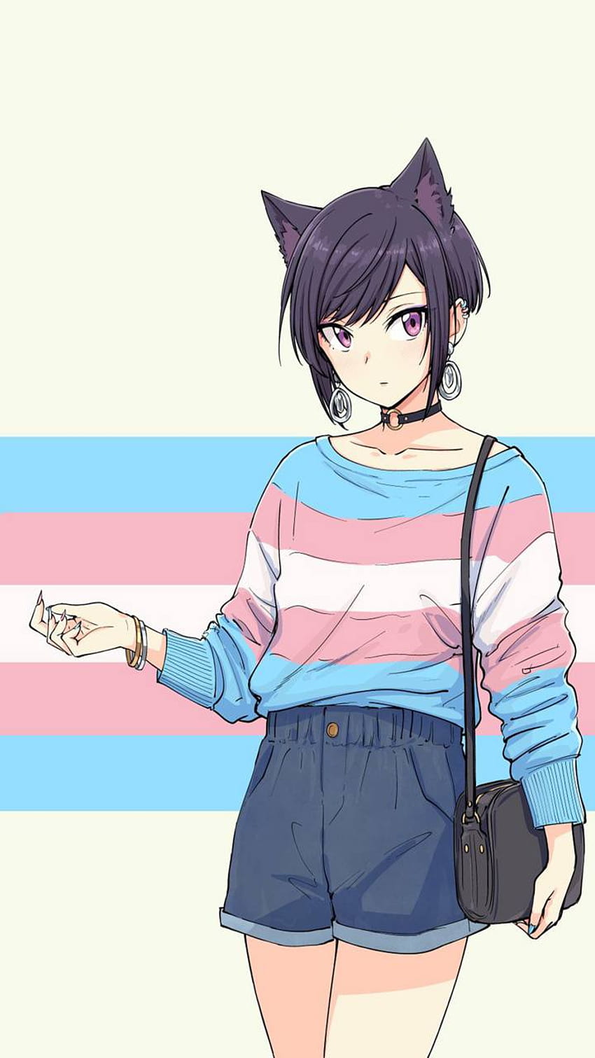 Trans Neko von LapdogDiscotheque, LGBT-Anime HD-Handy-Hintergrundbild