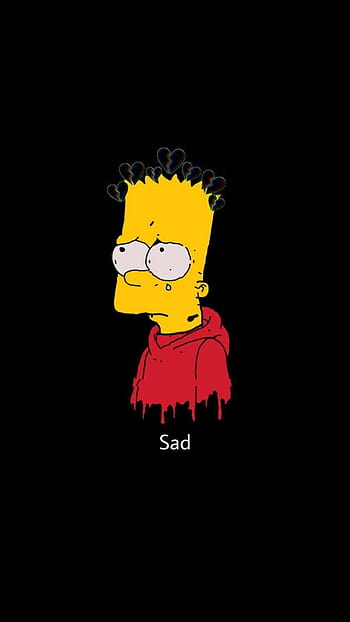 Download Sad Bart Simpsons Purple Gradient Art Wallpaper