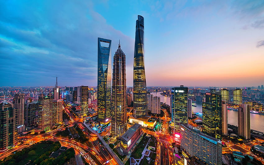 上海タワー、高層ビル、近代的な建物、中国、アジア、上海、解像度 3840x2400。 高品質、 高画質の壁紙